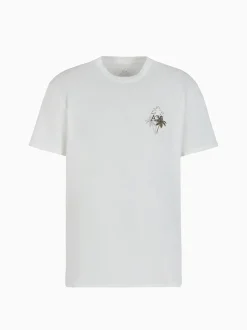 AX ARMANI All Over Logo Print T-Shirt - Stone