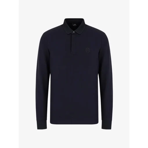 AX ARMANI Chest Logo Polo - Navy
