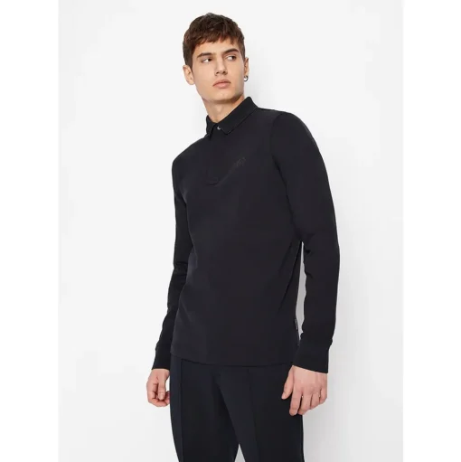 AX ARMANI Chest Logo Polo - Navy