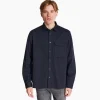AX ARMANI Chest Pocket Stretch Overshirt - Navy