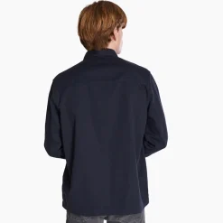 AX ARMANI Chest Pocket Stretch Overshirt - Navy