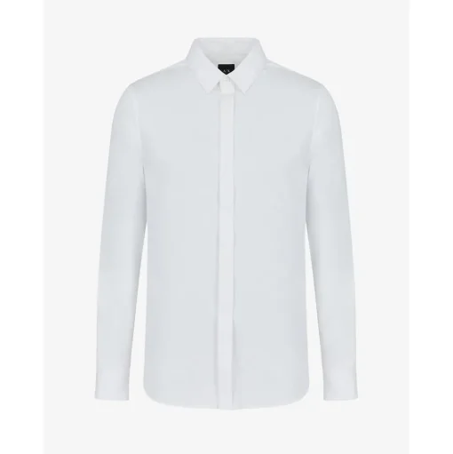 AX ARMANI Cotton Satin Shirt - White