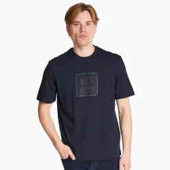 AX ARMANI Graphic Logo T-Shirt - Navy