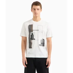 AX ARMANI Graphic Logo T-Shirt - White