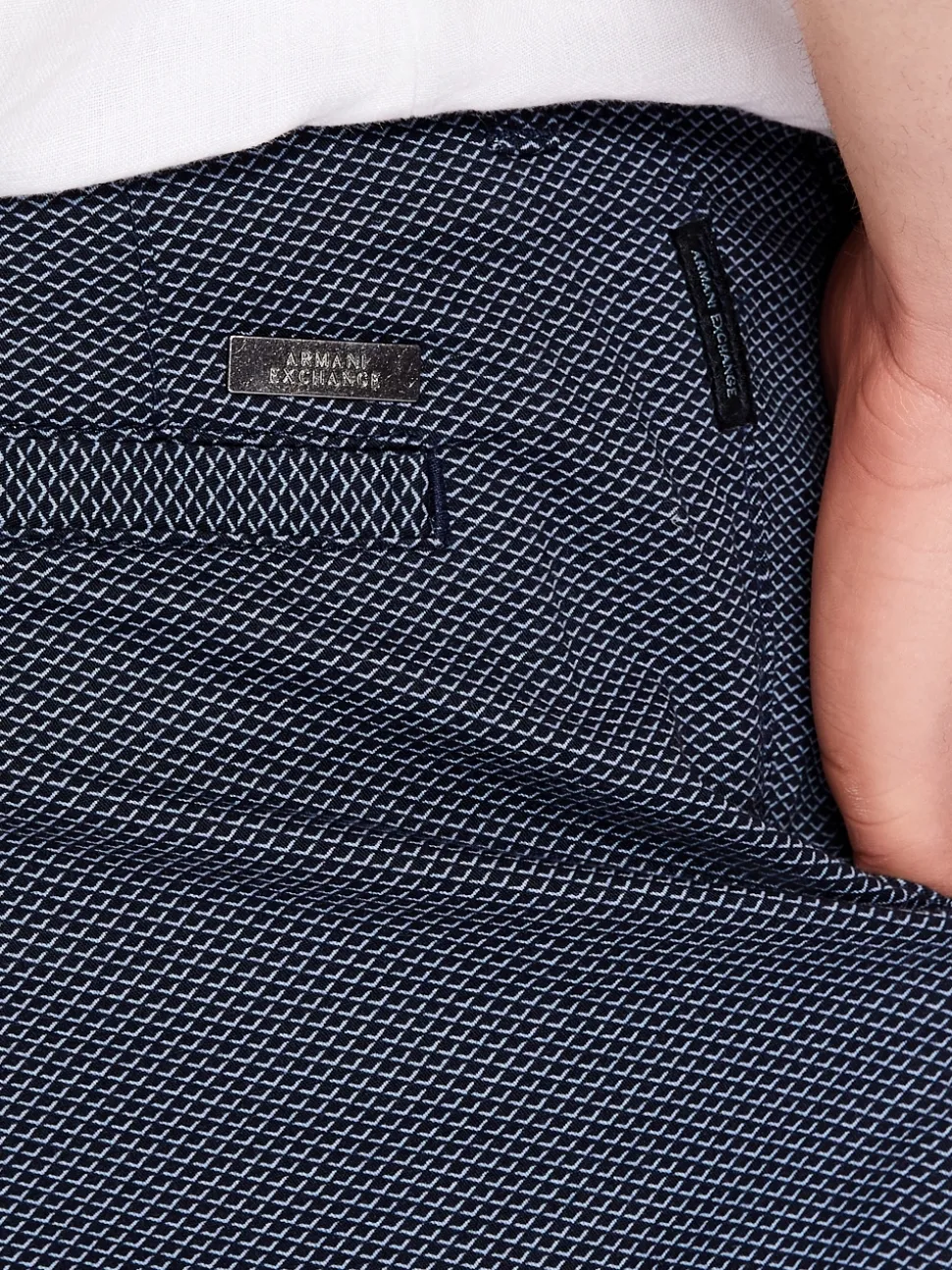 AX ARMANI Logo Print Shorts - Navy