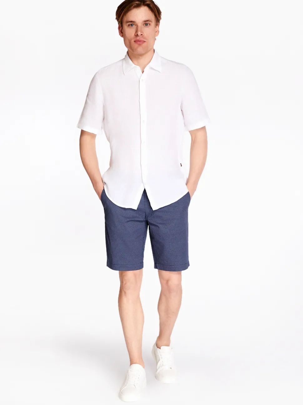 AX ARMANI Logo Print Shorts - Navy