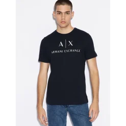 AX ARMANI Logo Tee - Navy