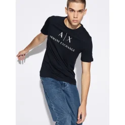 AX ARMANI Logo Tee - Navy