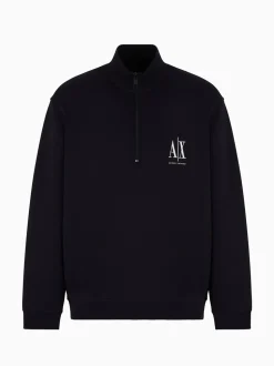 AX ARMANI Quarter Zip Sweatshirt - Navy