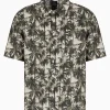 AX ARMANI Resort Short Sleeve Shirt - Stone