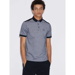 AX ARMANI Two Tone Tipped Polo - Navy