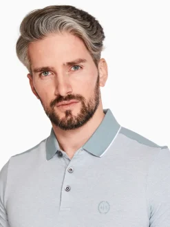 AX ARMANI Two Tone Tipped Polo - Grey
