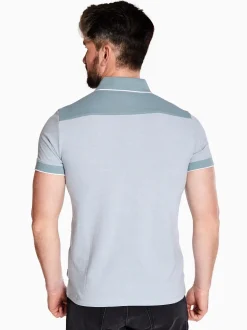 AX ARMANI Two Tone Tipped Polo - Grey