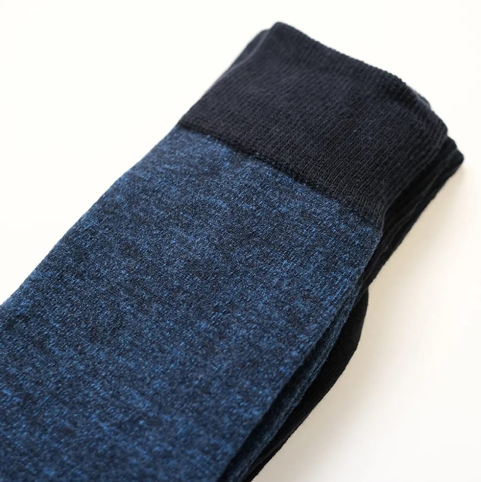 Boss 2 Pack Cotton Yarn Effect Socks - Blue