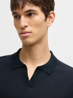 Boss Jianluca Knit Polo - Navy
