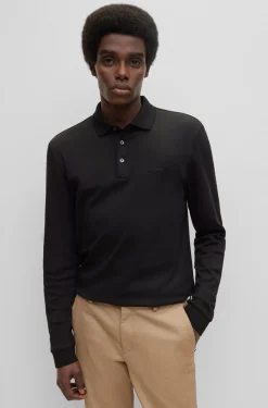 Boss Pado 30 Long Sleeve Polo - Black