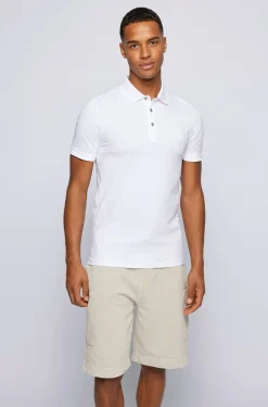 Boss Passenger Slim Fit Polo - White