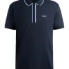 Boss Philix Tape Zip Polo - Navy