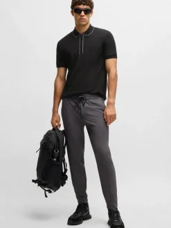 Boss Philix Tape Zip Polo - Black