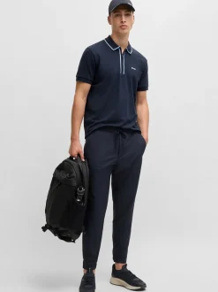 Boss Philix Tape Zip Polo - Navy