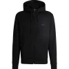 Boss Saggy Hooded Regular Fit Zip Through - Black