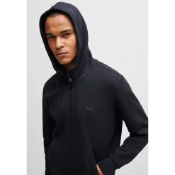 Boss Saggy Hooded Regular Fit Zip Through - Navy