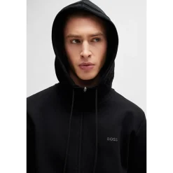 Boss Saggy Hooded Regular Fit Zip Through - Black