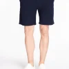 Boss Tapered Textured Linen Shorts - Blue