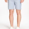 Boss Tapered Textured Linen Shorts - Blue
