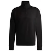 Boss Ze Corduroy Quarter Zip - Black