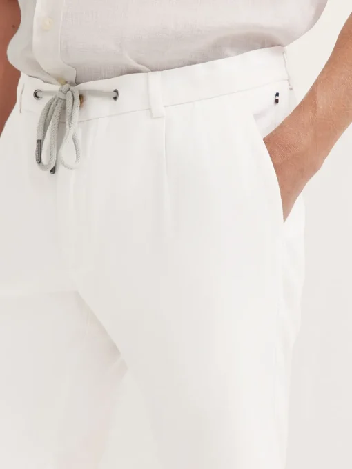 Bugatti Cool Linen Drawstring Short - White