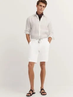 Bugatti Cool Linen Drawstring Short - White