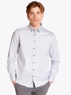 Bugatti Easy Care Geo Print Shirt - Blue