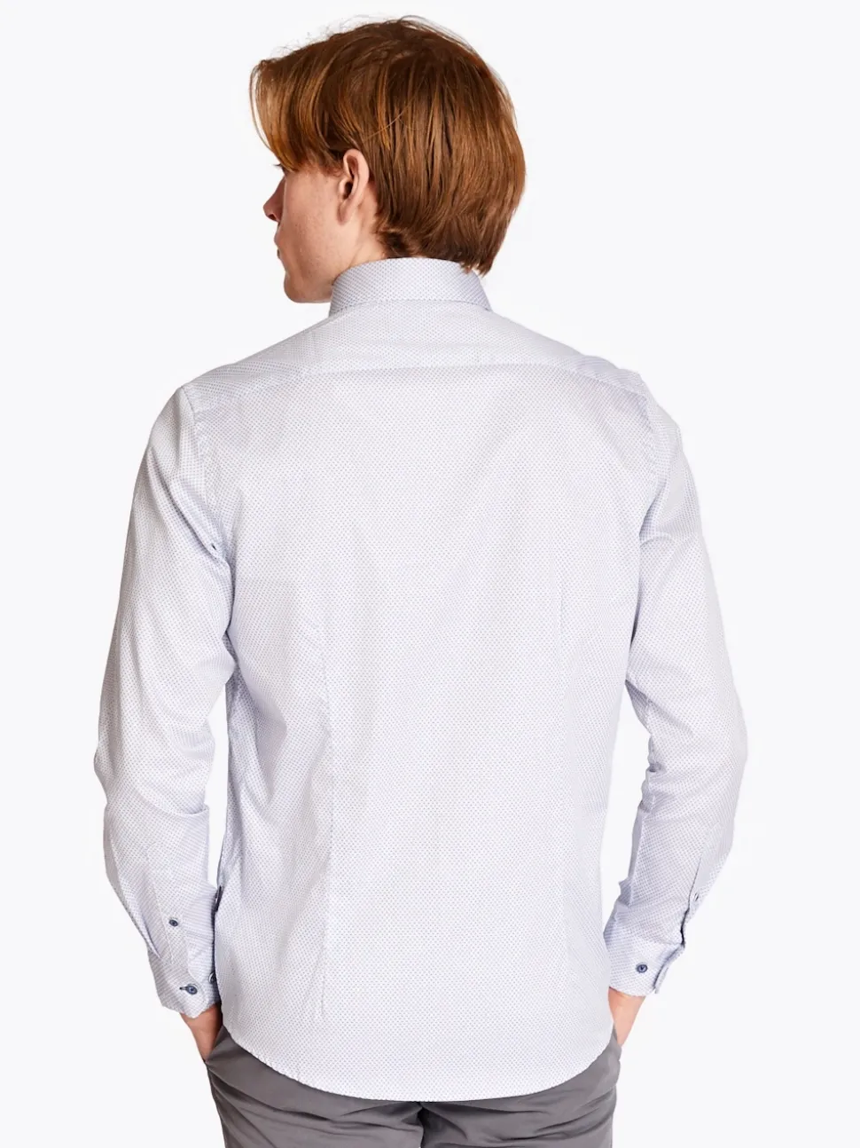 Bugatti Easy Care Geo Print Shirt - Blue