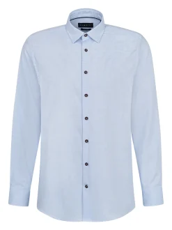 Bugatti Easy Care Micro Print Shirt - Blue