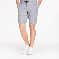 Bugatti Fine Check Drawstring Short - Blue