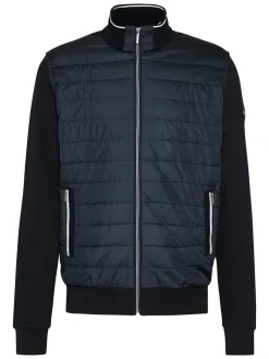 Bugatti Mix Media Quilt Sweatshirt - Navy