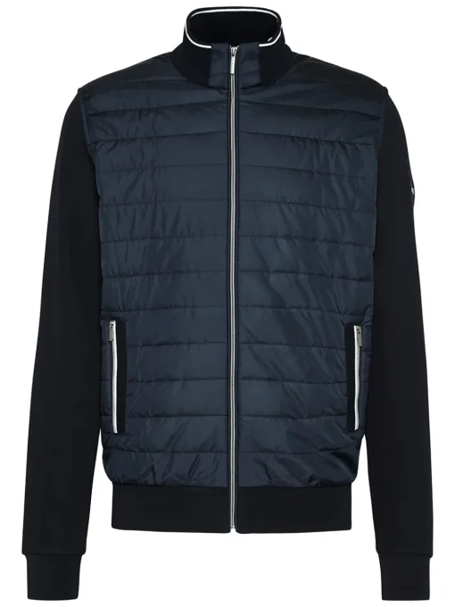 Bugatti Mix Media Quilt Sweatshirt - Navy