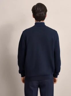 Bugatti Mix Media Quilt Sweatshirt - Navy