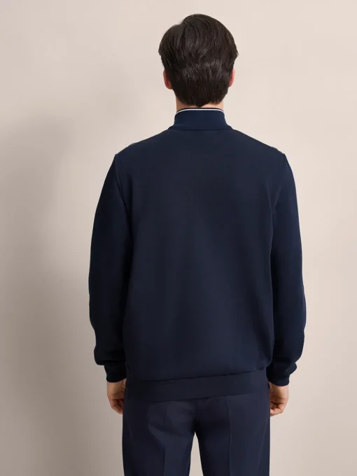 Bugatti Mix Media Quilt Sweatshirt - Navy