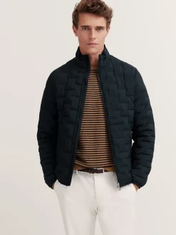 Bugatti Quilted Bomber Jacket - Navy