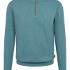 Bugatti Soft Cotton Quarter Zip Knit - Green