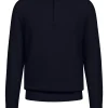 Bugatti Structured Quarter Zip Knit - Navy