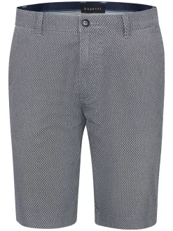 Bugatti Twill Structured Print Shorts - Navy