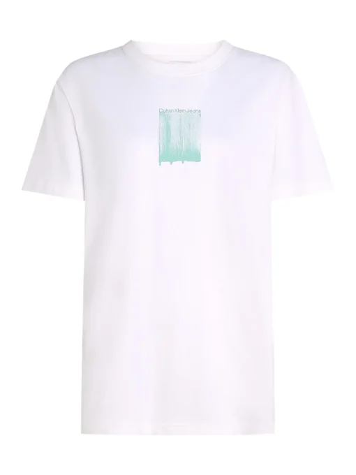 Calvin Klein Jeans Brush Stroke Graphic T-Shirt - White