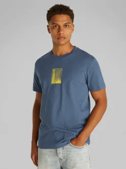 Calvin Klein Jeans Brush Stroke Graphic T-Shirt - Blue