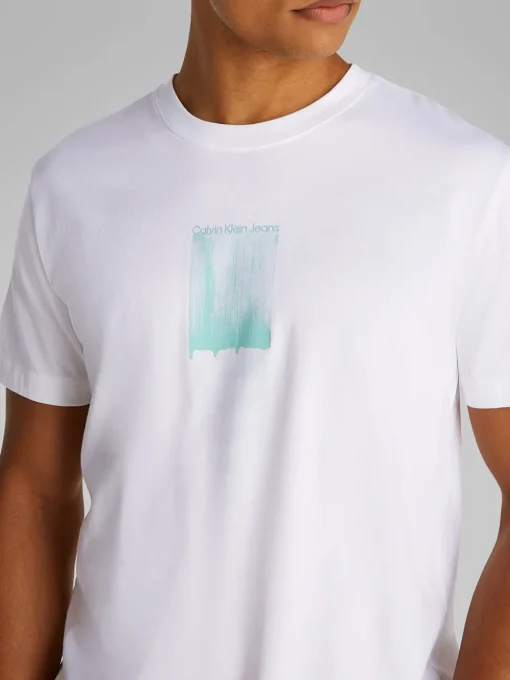 Calvin Klein Jeans Brush Stroke Graphic T-Shirt - White