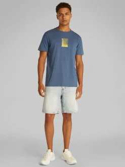 Calvin Klein Jeans Brush Stroke Graphic T-Shirt - Blue