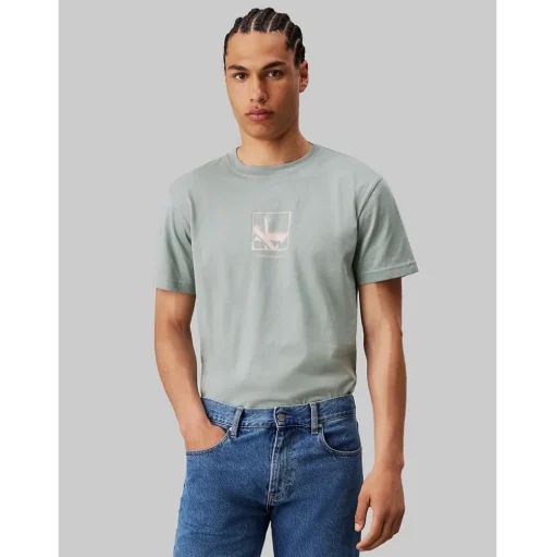 Calvin Klein Jeans Grid Box T-Shirt - Grey