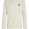 Calvin Klein Jeans Waffle Logo Long Sleeve T-Shirt - Stone